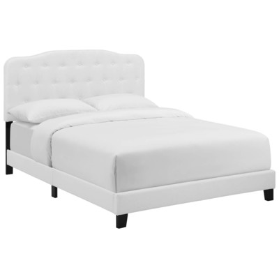 Beds Modway Furniture Amelia White MOD-5838-WHI 889654124238 Beds White snow Upholstered Wood Twin 
