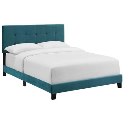 Beds Modway Furniture Amira Sea Blue MOD-5859-SEA 889654131748 Beds Blue navy teal turquiose indig Upholstered Wood Platform Full 