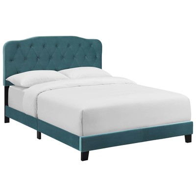 Beds Modway Furniture Amelia Sea Blue MOD-5863-SEA 889654125129 Beds Blue navy teal turquiose indig Upholstered Wood Full 
