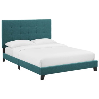 Beds Modway Furniture Melanie Teal MOD-5877-TEA 889654131861 Beds Blue navy teal turquiose indig Upholstered Wood Platform Twin 