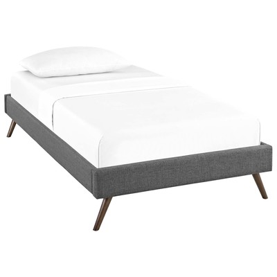 Beds Modway Furniture Loryn Gray MOD-5887-GRY 889654010494 Beds Gray Grey Upholstered Wood and Upholster Platform Twin 
