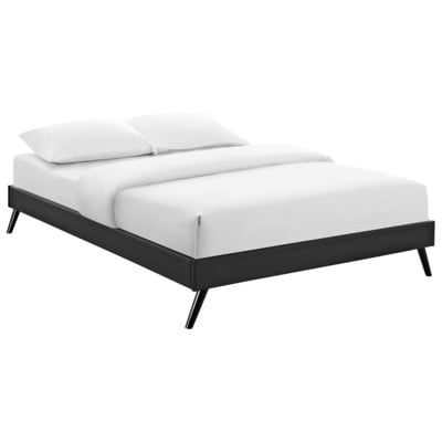 Beds Modway Furniture Loryn Black MOD-5890-BLK 889654035152 Beds Black ebony Upholstered Wood and Upholster Platform Queen 