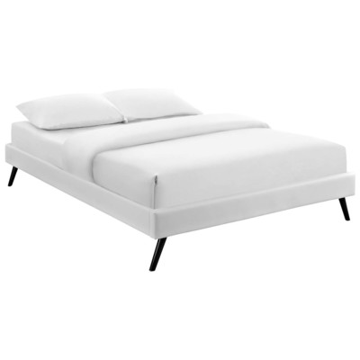 Modway Furniture Beds, White,snow, Upholstered,Wood and Upholstered,Wood, Platform, Queen, Beds, 889654035183, MOD-5890-WHI