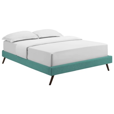 Beds Modway Furniture Loryn Teal MOD-5893-TEA 889654990451 Beds Blue navy teal turquiose indig Upholstered Wood and Upholster Platform King 