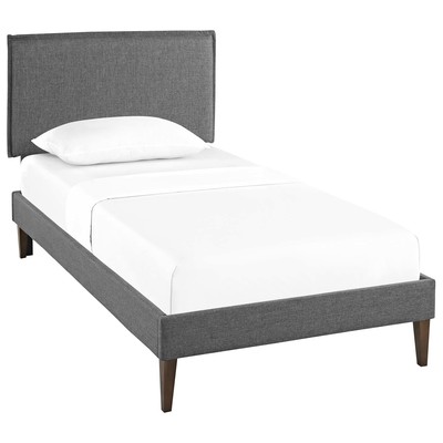 Modway Furniture Beds, Gray,Grey, Upholstered,Wood and Upholstered,Wood, Platform, Twin, Beds, 889654118749, MOD-5906-GRY