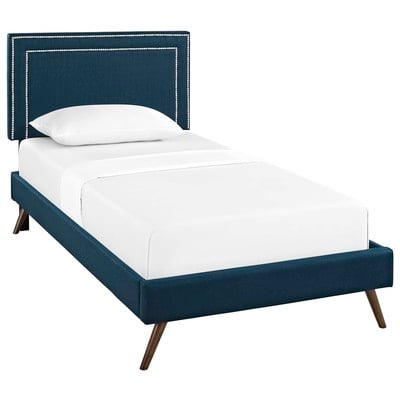 Beds Modway Furniture Virginia Azure MOD-5911-AZU 889654120889 Beds Upholstered Wood and Upholster Platform Twin 