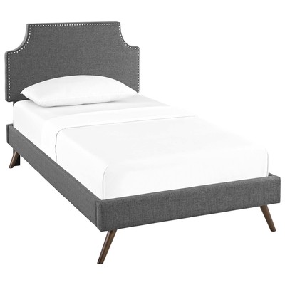 Modway Furniture Beds, Gray,Grey, Upholstered,Wood and Upholstered,Wood, Platform, Twin, Beds, 889654121626, MOD-5943-GRY
