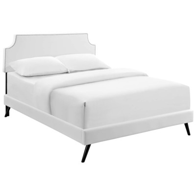 Modway Furniture Beds, White,snow, Upholstered,Wood and Upholstered,Wood, Platform, Queen, Beds, 889654121688, MOD-5946-WHI