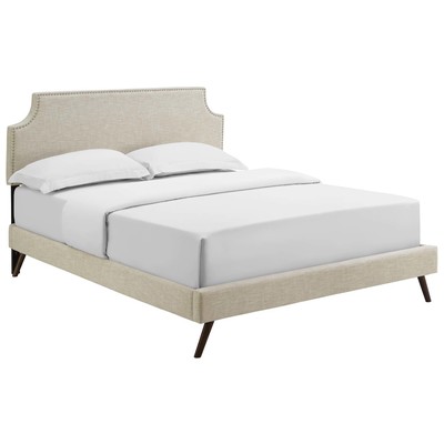 Modway Furniture Beds, Beige,Cream,beige,ivory,sand,nude, Upholstered,Wood and Upholstered,Wood, Platform, Queen, Beds, 889654121701, MOD-5947-BEI
