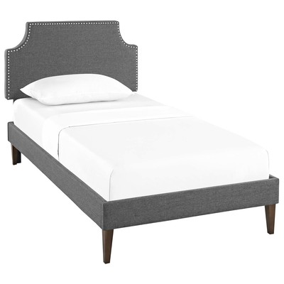 Modway Furniture Beds, Gray,Grey, Upholstered,Wood and Upholstered,Wood, Platform, Twin, Beds, 889654121800, MOD-5951-GRY