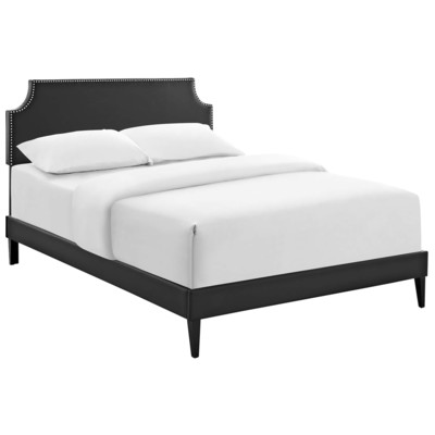 Modway Furniture Beds, Black,ebony, Upholstered,Wood and Upholstered,Wood, Platform, Full, Beds, 889654121817, MOD-5952-BLK