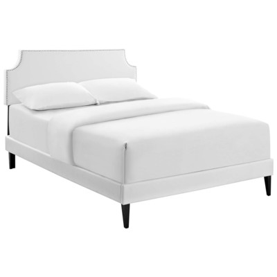 Modway Furniture Beds, White,snow, Upholstered,Wood and Upholstered,Wood, Platform, Queen, Beds, 889654121862, MOD-5954-WHI