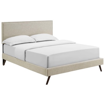 Modway Furniture Beds, Beige,Cream,beige,ivory,sand,nude, Upholstered,Wood and Upholstered,Wood, Platform, Queen, Beds, 889654122067, MOD-5963-BEI