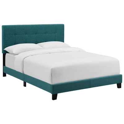 Modway Furniture Beds, Blue,navy,teal,turquiose,indigo,aqua,SeafoamGreen,emerald,teal, Upholstered,Wood, Platform, Twin, Beds, 889654132264, MOD-5999-TEA