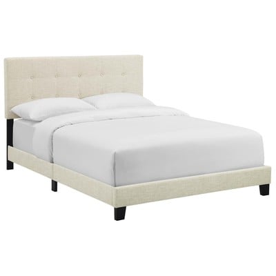 Beds Modway Furniture Amira Beige MOD-6002-BEI 889654132394 Beds Beige Cream beige ivory sand n Upholstered Wood Platform King 
