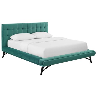 Modway Furniture Beds, Blue,navy,teal,turquiose,indigo,aqua,SeafoamGreen,emerald,teal, Wood, Platform, Queen, Beds, 889654141099, MOD-6008-TEA