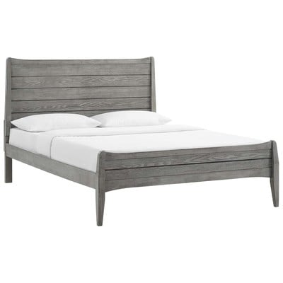 Modway Furniture Beds, Gray,Grey, Wood, Platform, Queen, Beds, 889654166986, MOD-6238-GRY