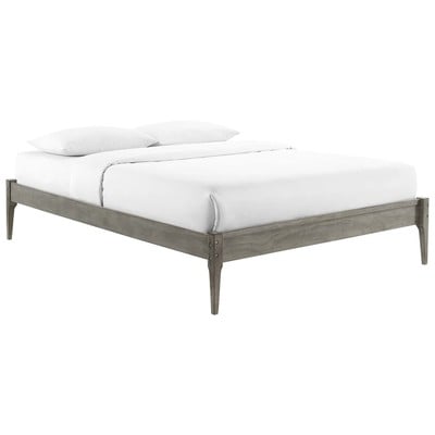 Beds Modway Furniture June Gray MOD-6244-GRY 889654164616 Beds Gray Grey Wood Platform Twin 
