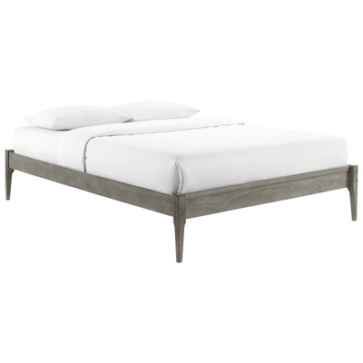 Beds Modway Furniture June Gray MOD-6245-GRY 889654164647 Beds Gray Grey Wood Platform Full 