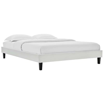 Beds Modway Furniture Reign Light Gray MOD-6264-LGR 889654997726 Beds Black ebonyGray Grey Upholstered Wood Platform Twin 