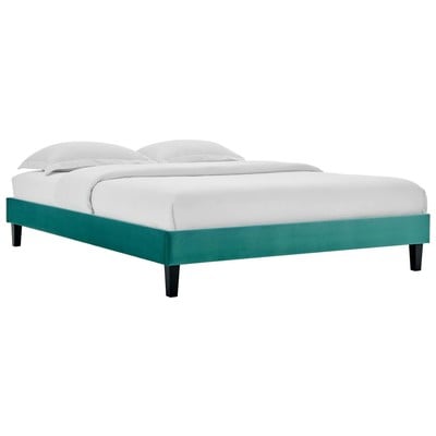 Beds Modway Furniture Reign Teal MOD-6265-TEA 889654997603 Beds Black ebonyBlue navy teal turq Upholstered Wood Platform Full 