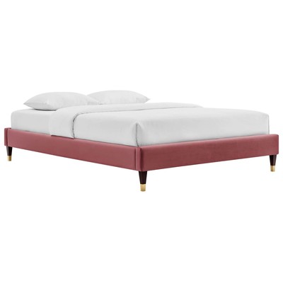 Beds Modway Furniture Harlow Dusty Rose MOD-6268-DUS 889654170808 Beds Gold Metal Upholstered Wood Platform Twin 