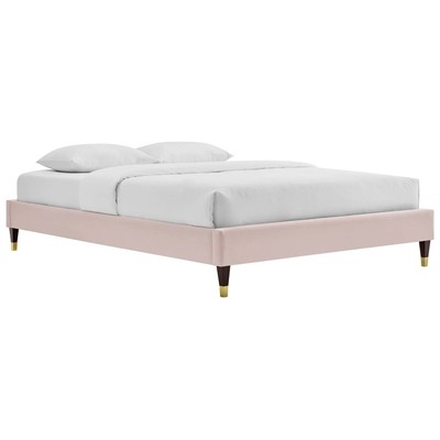 Beds Modway Furniture Harlow Pink MOD-6269-PNK 889654170921 Beds Gold Pink Fuchsia blush Metal Upholstered Wood Platform Full 