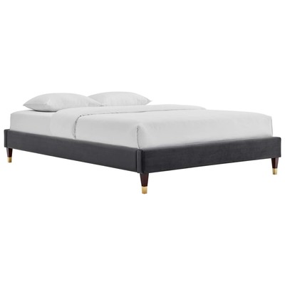 Modway Furniture Beds, Gold, Metal,Upholstered,Wood, Platform, King, Beds, 889654171034, MOD-6271-CHA