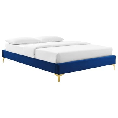 Beds Modway Furniture Sutton Navy MOD-6275-NAV 889654994152 Beds Blue navy teal turquiose indig Metal Upholstered Wood Queen 