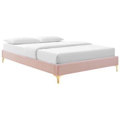 Beds Modway Furniture Sutton Pink MOD-6275-PNK 889654994145 Beds Gold Pink Fuchsia blush Metal Upholstered Wood Queen 
