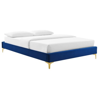 Beds Modway Furniture Sutton Navy MOD-6305-NAV 889654993599 Beds Blue navy teal turquiose indig Metal Upholstered Wood Twin 