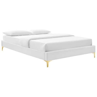 Modway Furniture Beds, Gold,White,snow, Metal,Upholstered,Wood, Twin, Beds, 889654993568, MOD-6305-WHI