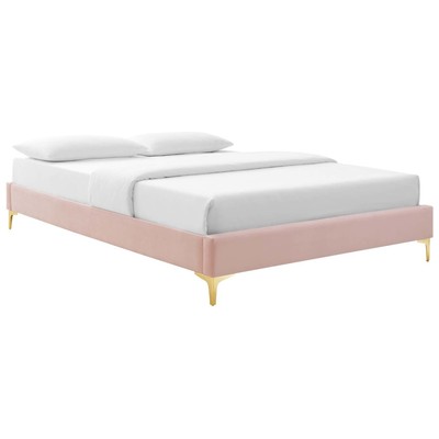 Modway Furniture Beds, Gold,Pink,Fuchsia,blush, Metal,Upholstered,Wood, King, Beds, 889654993421, MOD-6307-PNK
