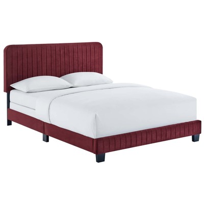 Beds Modway Furniture Celine Maroon MOD-6329-MAR 889654992851 Beds Upholstered King 