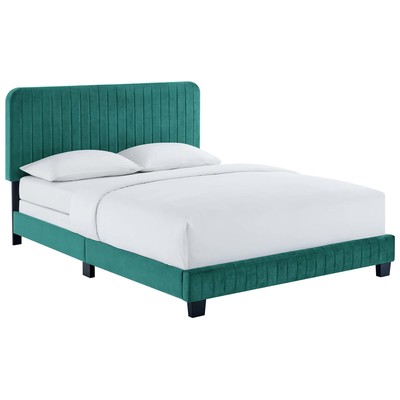 Modway Furniture Beds, Blue,navy,teal,turquiose,indigo,aqua,SeafoamGreen,emerald,teal, Upholstered, King, Beds, 889654992820, MOD-6329-TEA