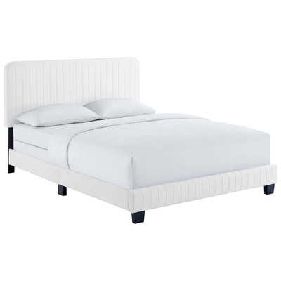 Beds Modway Furniture Celine White MOD-6331-WHI 889654992639 Beds White snow Upholstered Full 