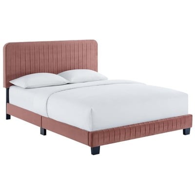 Beds Modway Furniture Celine Dusty Rose MOD-6333-DUS 889654992530 Beds Upholstered Wood Platform King 