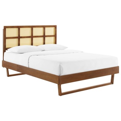 Beds Modway Furniture Sidney Walnut MOD-6369-WAL 889654951674 Beds Wood Platform Queen 