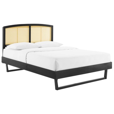 Beds Modway Furniture Sierra Black MOD-6375-BLK 889654951513 Beds Black ebony Wood Platform Queen 