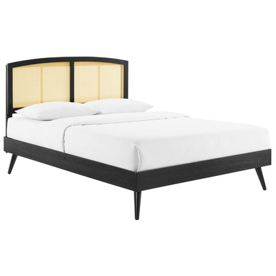 Beds Modway Furniture Sierra Black MOD-6376-BLK 889654951483 Beds Black ebony Wood Platform Queen 