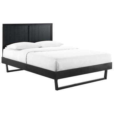 Beds Modway Furniture Alana Black MOD-6378-BLK 889654974307 Beds Black ebony Wood Platform Queen 