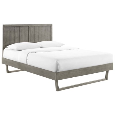 Modway Furniture Beds, Gray,Grey, Wood, Platform, Queen, Beds, 889654974291, MOD-6378-GRY