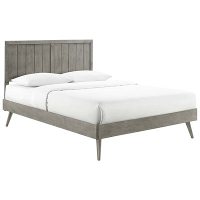 Modway Furniture Beds, Gray,Grey, Wood, Platform, Queen, Beds, 889654974260, MOD-6379-GRY
