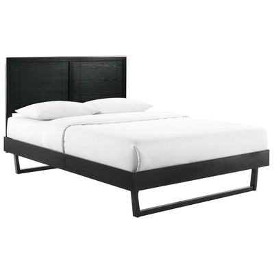 Beds Modway Furniture Marlee Black MOD-6381-BLK 889654974215 Beds Black ebony Wood Platform Queen 