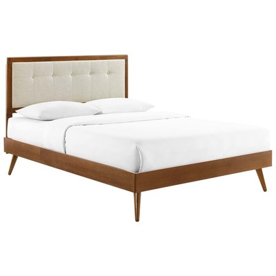 Modway Furniture Beds, Beige,Cream,beige,ivory,sand,nude, Upholstered,Wood, Platform, Queen, Beds, 889654974024, MOD-6385-WAL-BEI