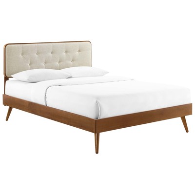Modway Furniture Beds, Beige,Cream,beige,ivory,sand,nude, Upholstered,Wood, Platform, Queen, Beds, 889654973843, MOD-6388-WAL-BEI