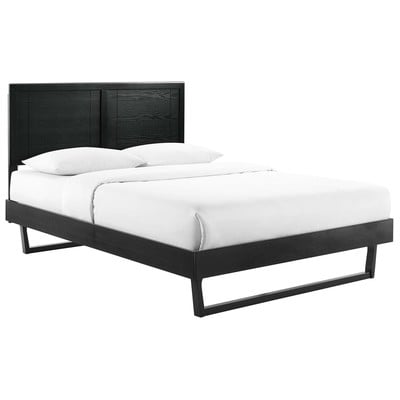 Beds Modway Furniture Marlee Black MOD-6626-BLK 889654960416 Beds Black ebony Wood Platform King 