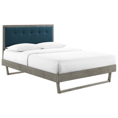 Modway Furniture Beds, Gray,Grey, Upholstered,Wood, Platform, King, Beds, 889654960188, MOD-6635-GRY-AZU