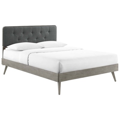 Modway Furniture Beds, Gray,Grey, Upholstered,Wood, Platform, King, Beds, 889654959632, MOD-6647-GRY-CHA