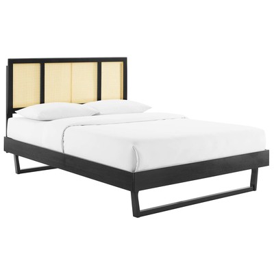 Beds Modway Furniture Kelsea Black MOD-6695-BLK 889654951391 Beds Black ebony Wood Platform Full 
